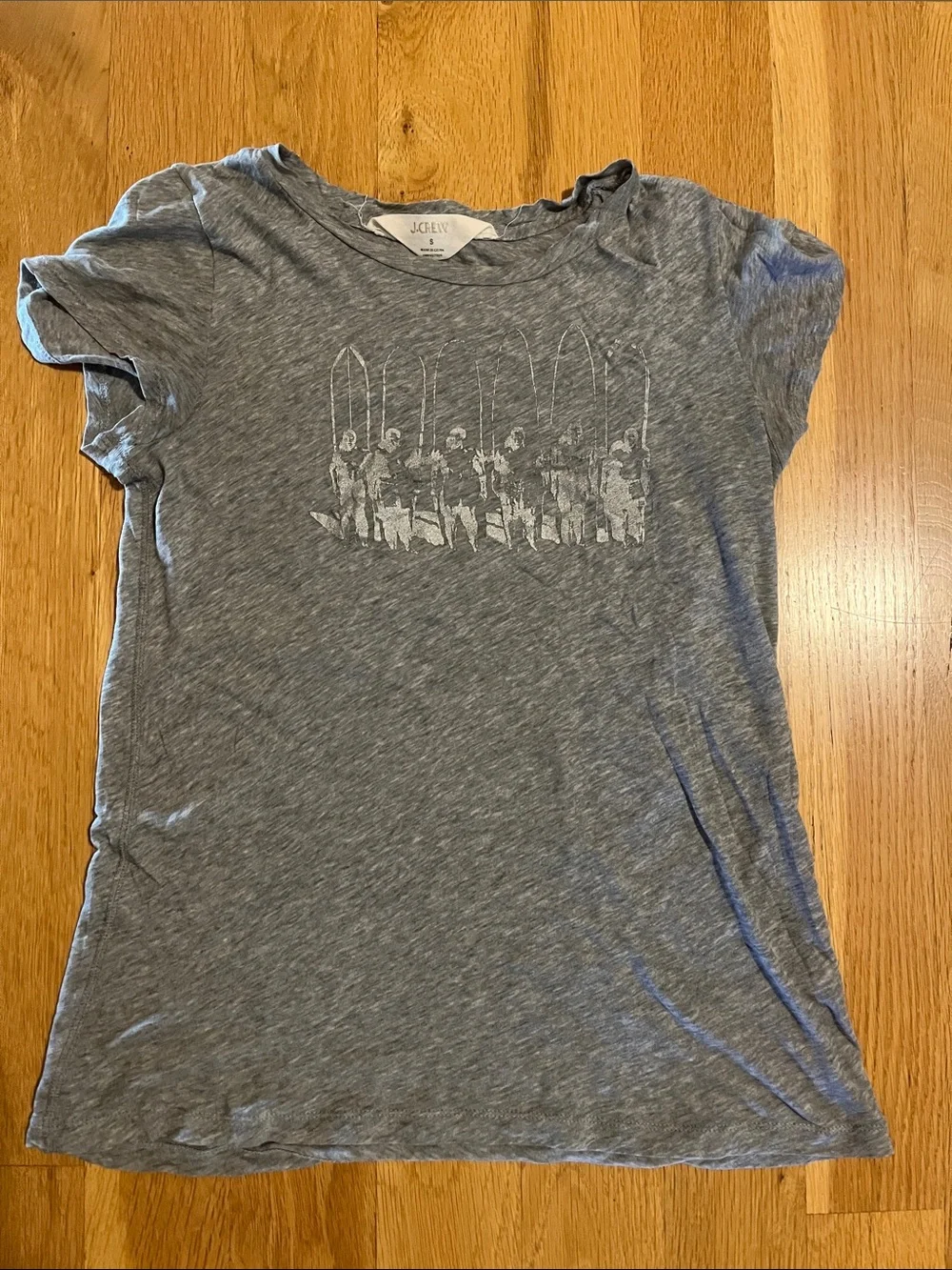 Vintage J. Crew Heather Gray Surf Crew Graphic Tee